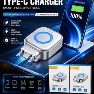 Auto Eject Type-C Charger with automatic ejection and overcharge protection